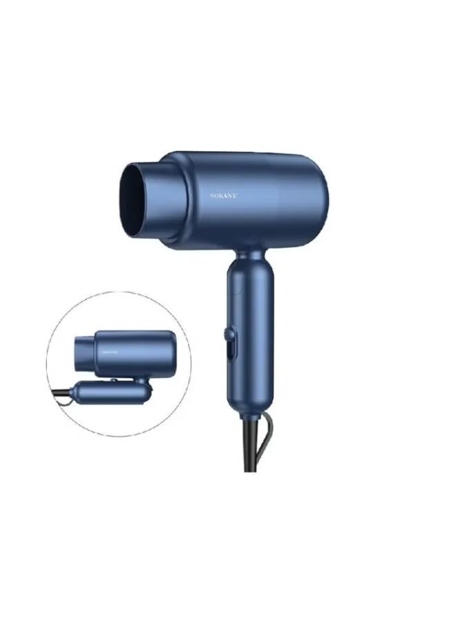 sokany SK-14029 Mini Hair Dryer 1200W with Fast Heating, Foldable & Portable Design, Ionic Technology, Multiple Speed Settings, Concentrator Nozzle for Precision Styling, Comfortable Grip for Home, Salon & Travel Use - Image 1